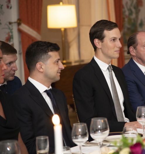 Zelenskyy and Kusher Seated Next to Each Other at Diplomatic Dinner