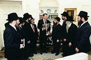 President Reagan Receives Chabad Menorah