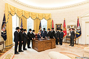 President Trump with the leaders of the Chabad Movement